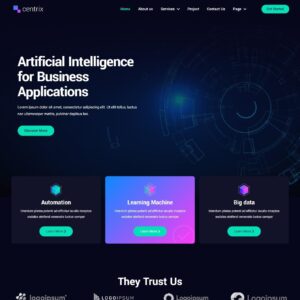 Centrix - Заказать сайт услуг в области искусственного интеллекта и технологий. #БиУ22